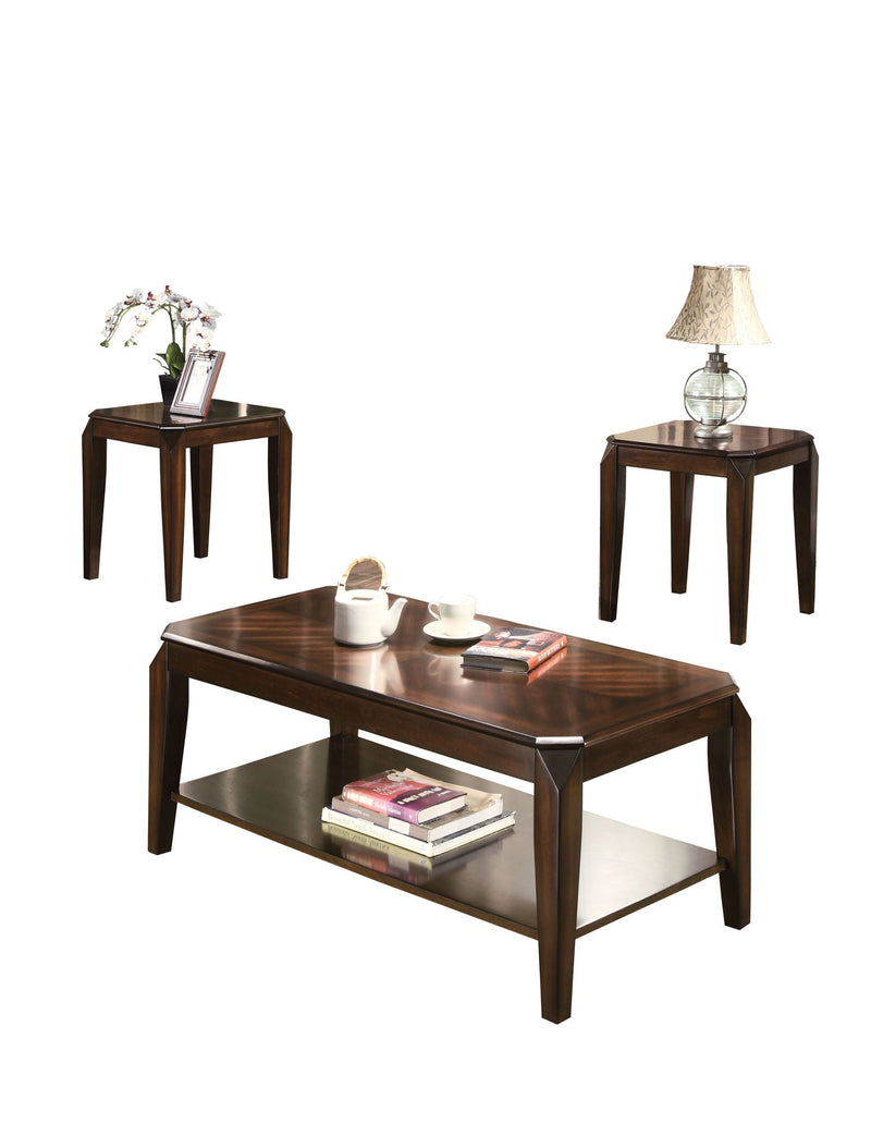 Docila 3-Piece Walnut Table Set with Parquet Tops - Dark Brown, photo 2 of 4