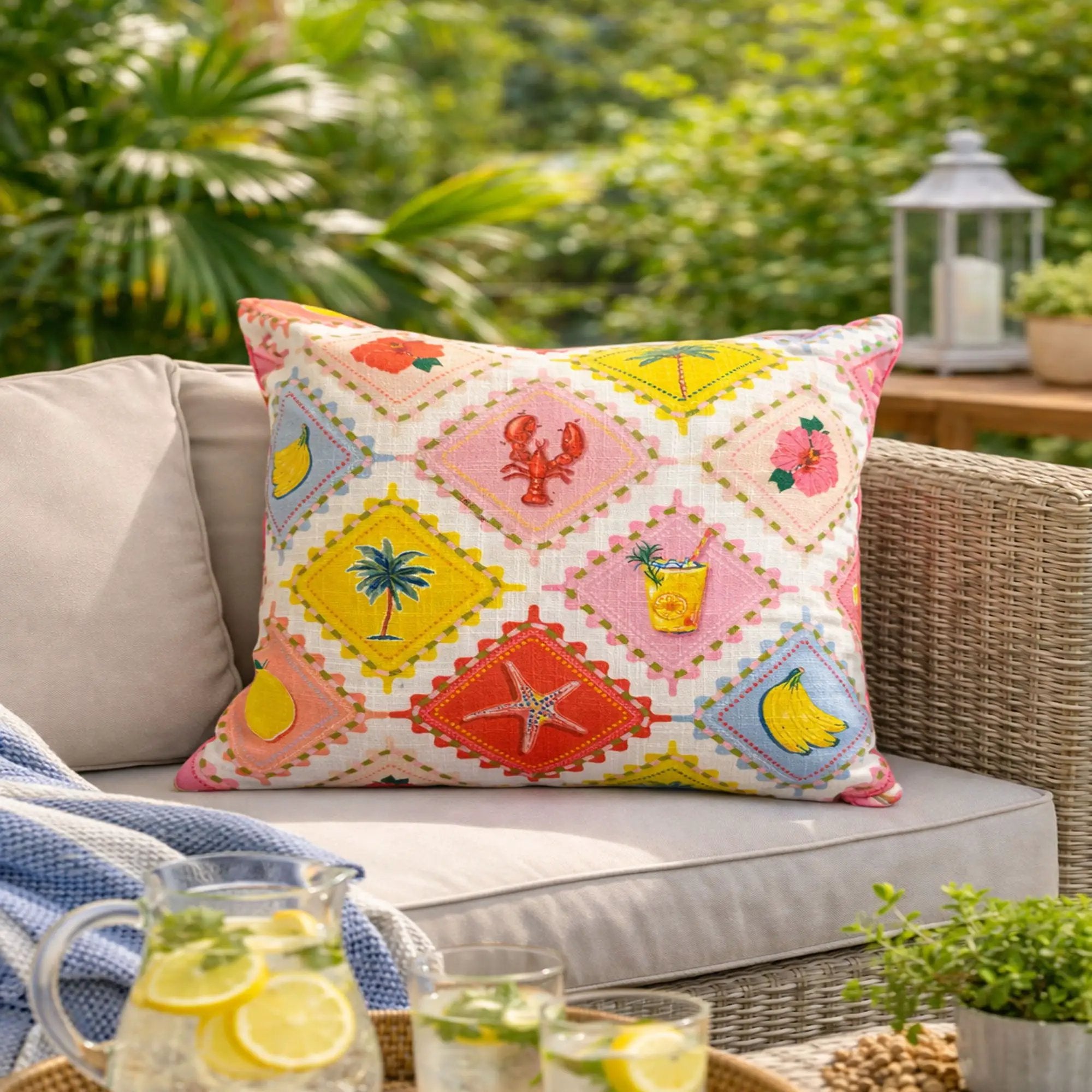 Outdoor Pillows, Weather Resistant (Set of 2) - Multi by Unique Piece Furniture