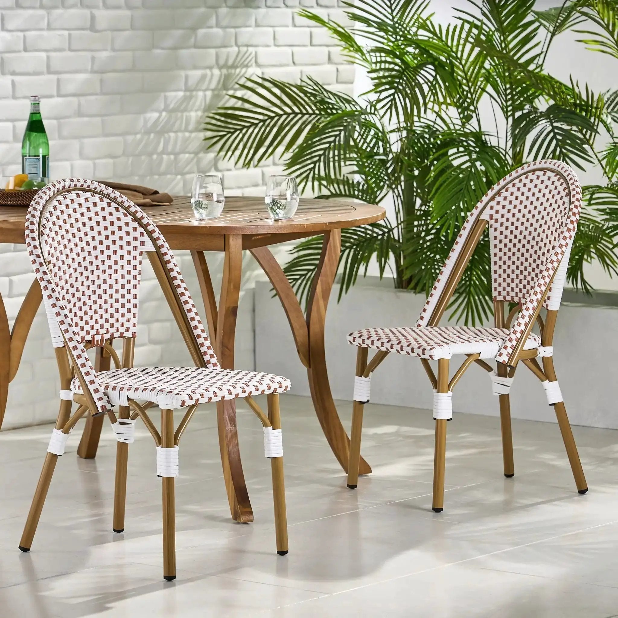 Outdoor Rattan and Aluminum French Bistro Chairs Set by HouseOfZazla