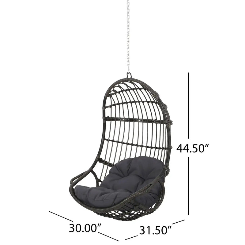 Rustic Hanging Basket Chair With Cushion by HouseOfZazla