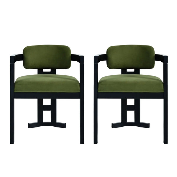 Stylish Indoor Upholstered Wood Dining Chair Set of 2