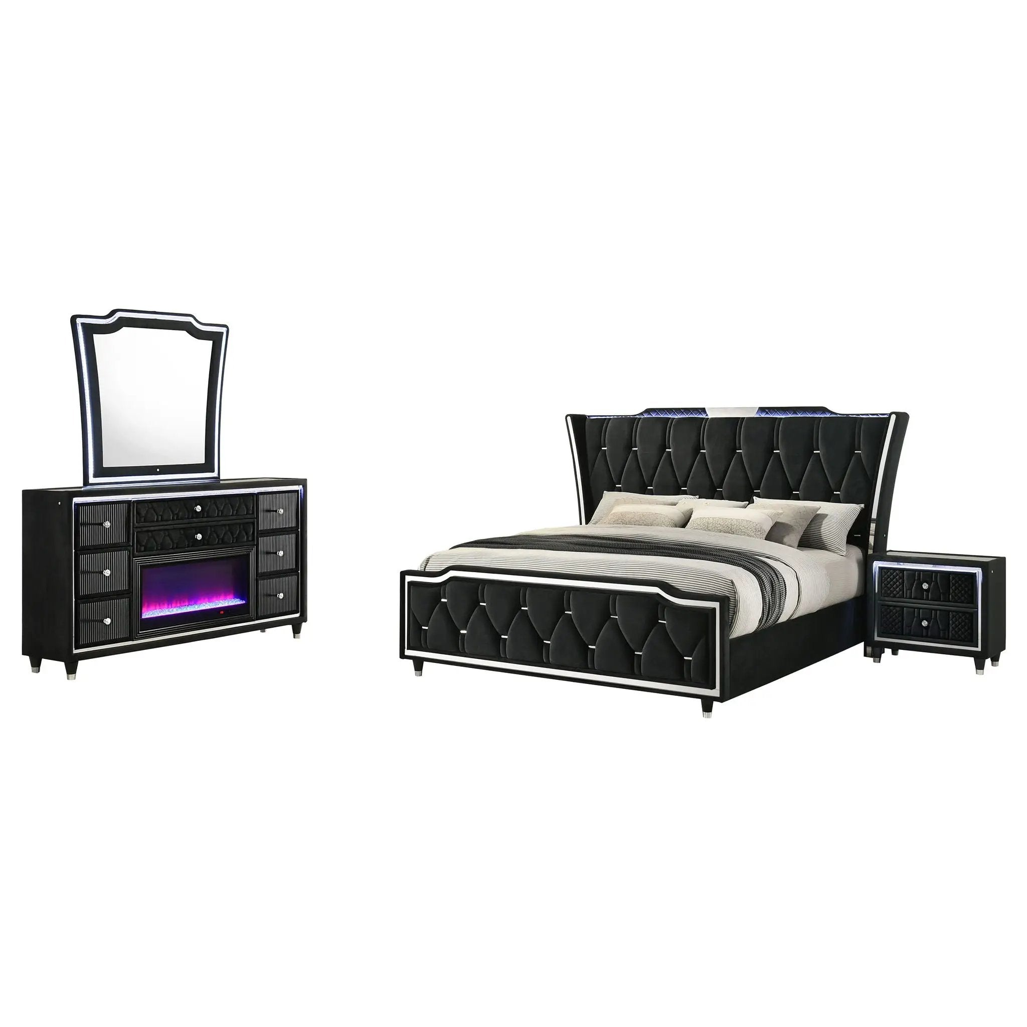 Lorient 4-piece Queen Bedroom Set Black by Unique Piece Furniture