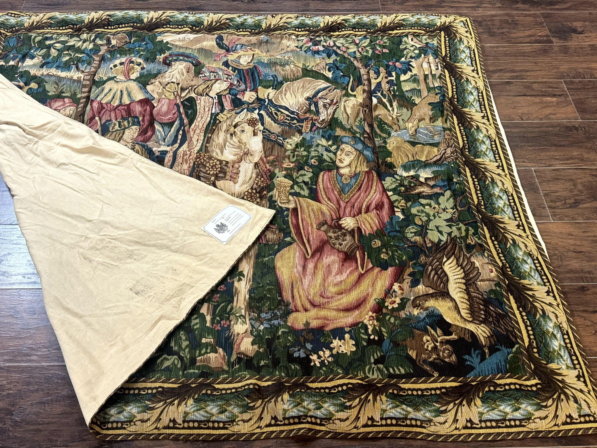 Vintage European Tapestry 5.5 x 8, The Royal Hunt by Jewel Rugs
