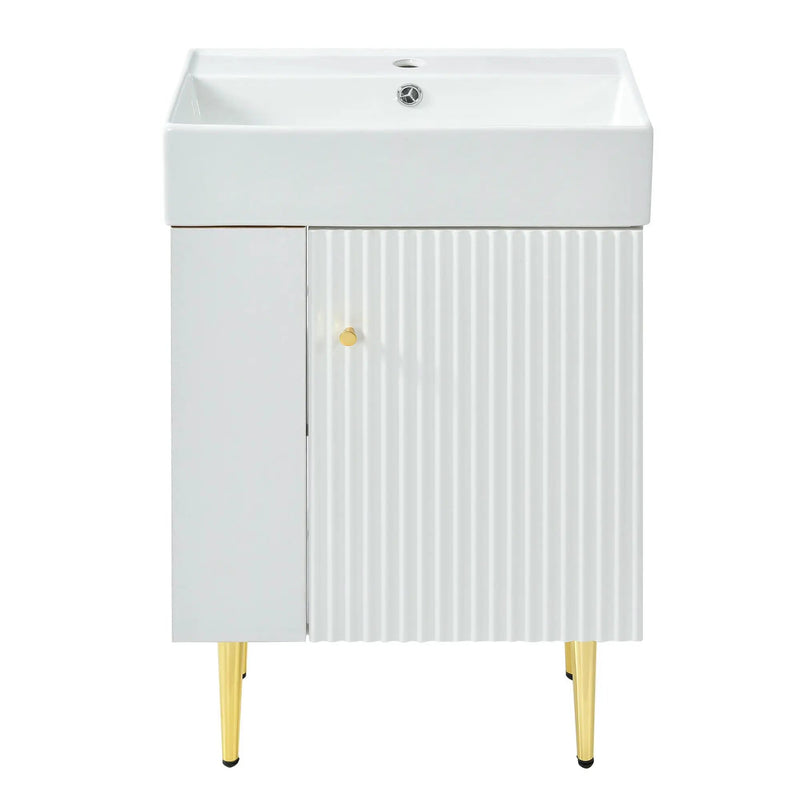 Bathroom Vanity, Combo Cabinet, Bathroom Storage Cabinet, Single Ceramic Sink by Unique Piece Furniture