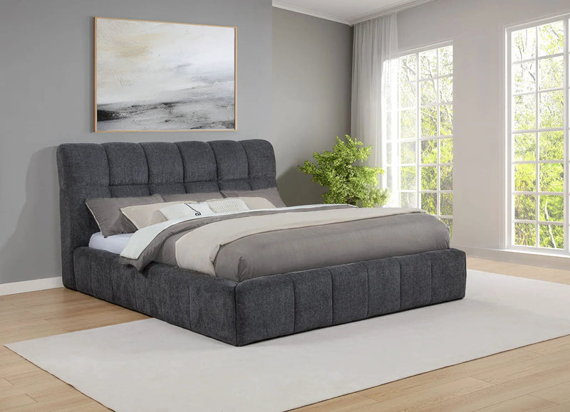 Nollet 48-inch Upholstered California King Platform Bed Grey by Unique Piece Furniture