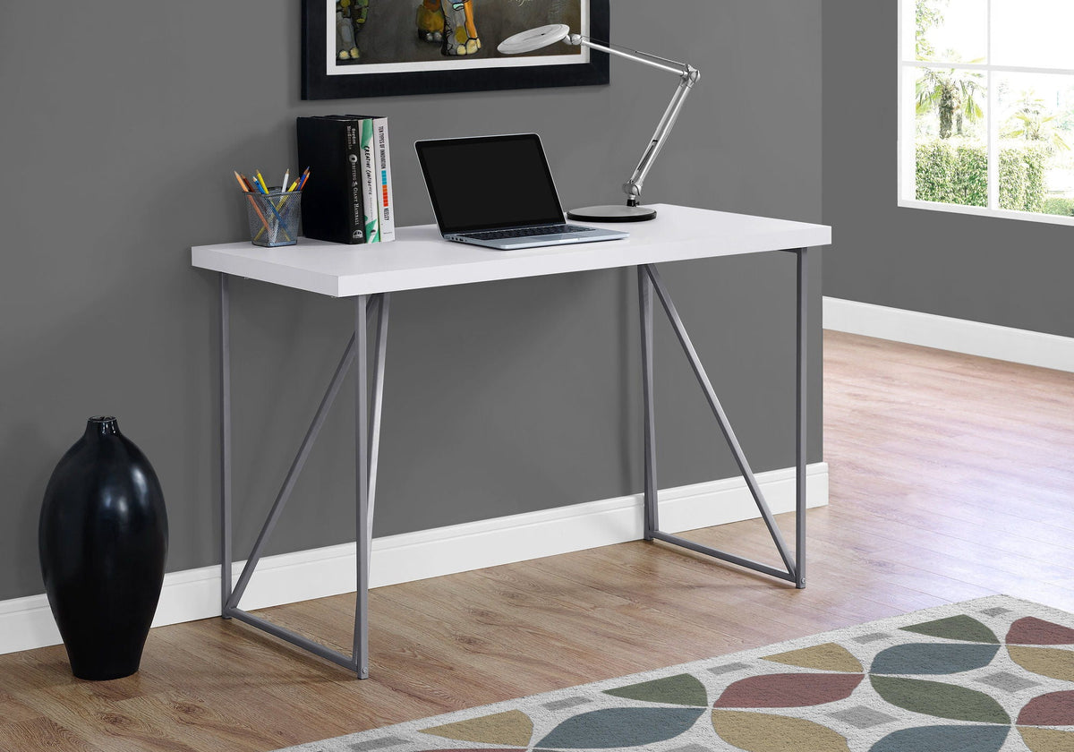 Contemporary White Computer Desk for Home Office & Laptop, photo 3 of 4
