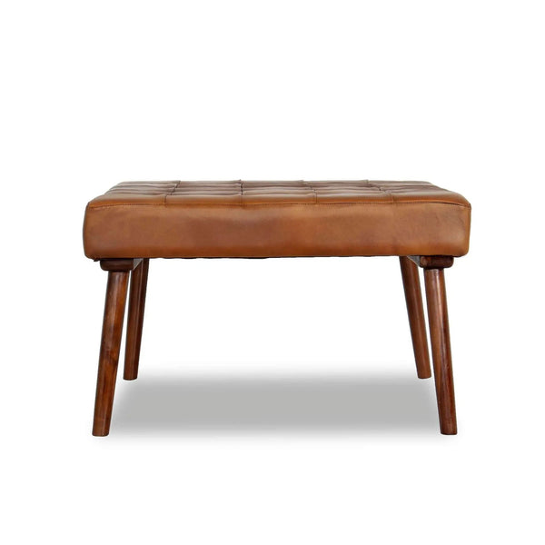 Mark - Tufted Square Genuine Upholstered Ottoman, photo 2 of 7