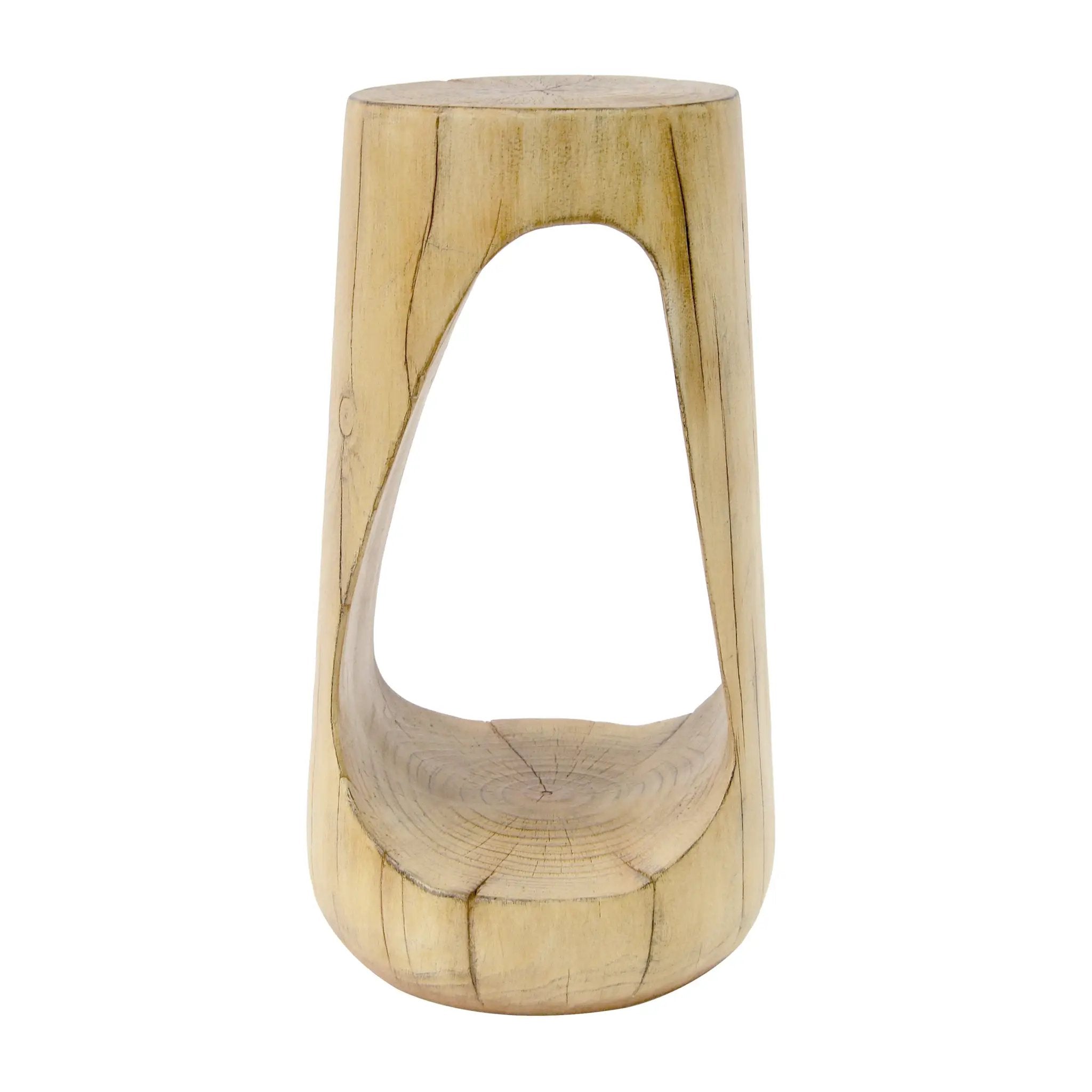 Hollow Design End Table with Wood Like Texture, and Natural Color by BLAKHOM