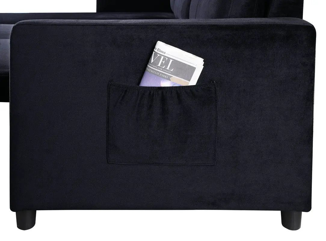 Ivy - Reversible Sleeper Sectional Sofa With Storage Chaise And Side Pocket by HouseOfZazla