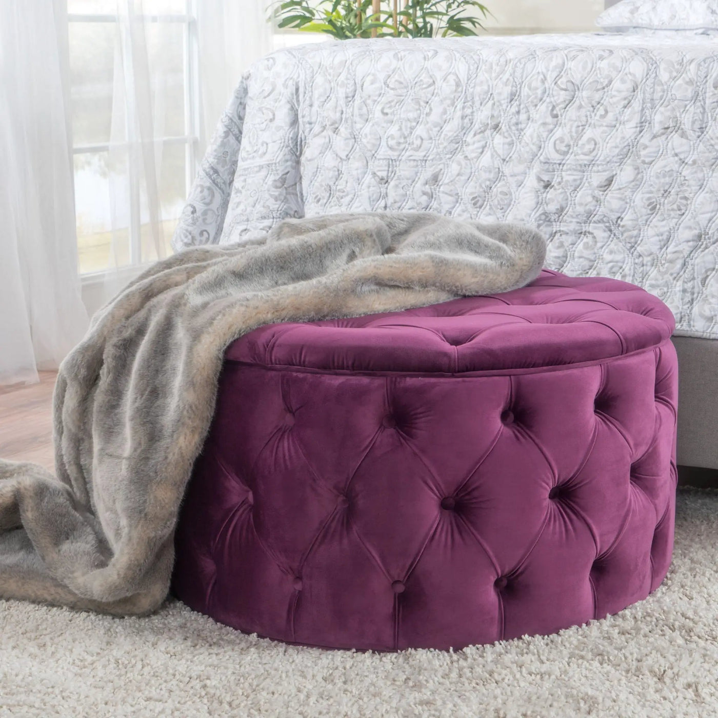 Modern Glam Ottoman Velvet by HouseOfZazla