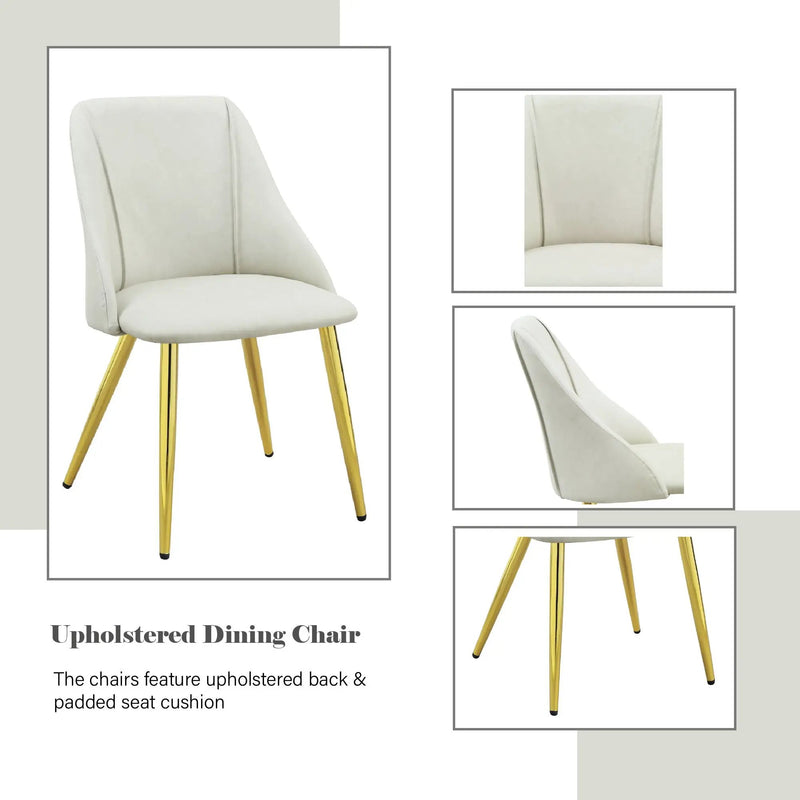 Gaines - Synthetic Leather Side Chair (Set of 2) - White by Unique Piece Furniture