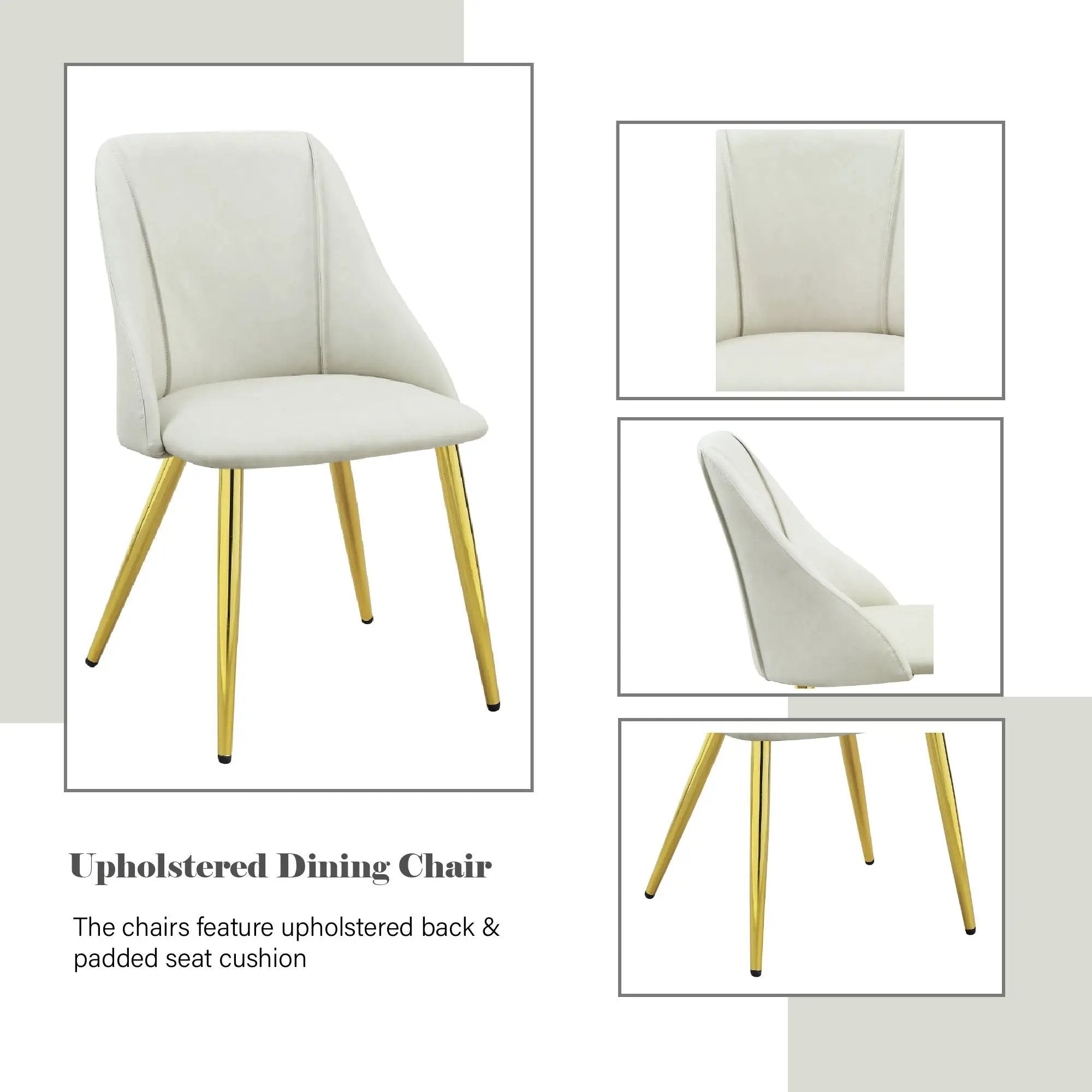 Gaines - Synthetic Leather Side Chair (Set of 2) - White by HouseOfZazla