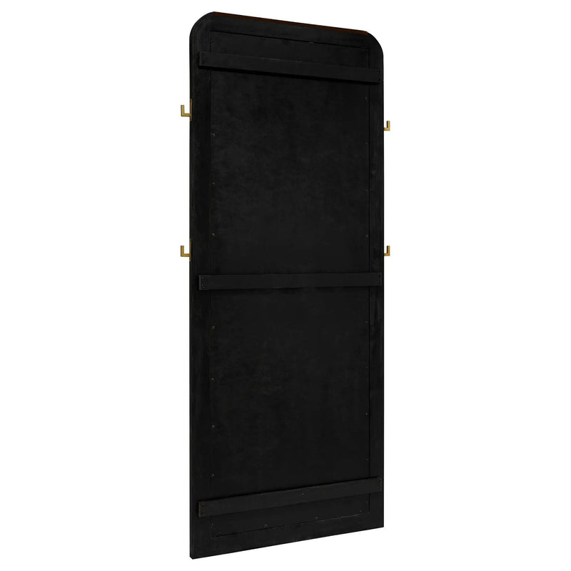 Arini Cane Weave Full Length Standing Floor Mirror Black by Unique Piece Furniture