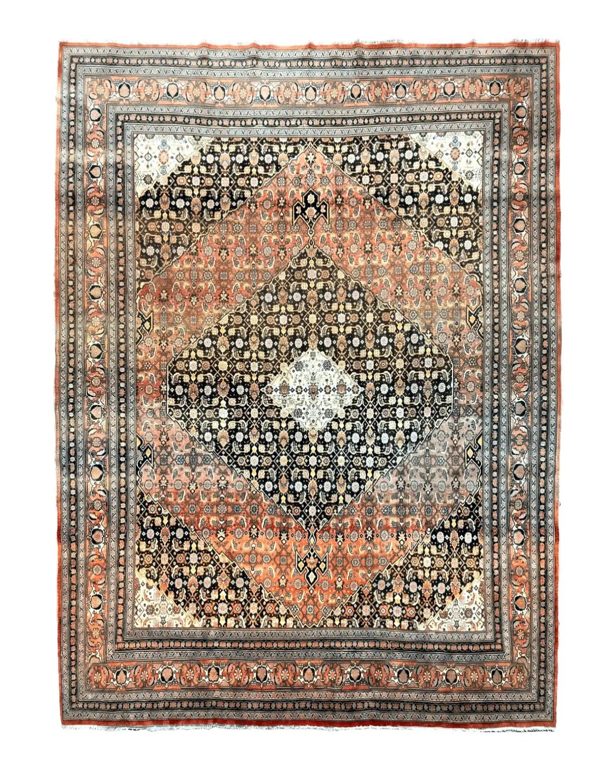 Rare Antique Persian Tabriz Rug 9x12, Red, Handmade, Wool by Jewel Rugs