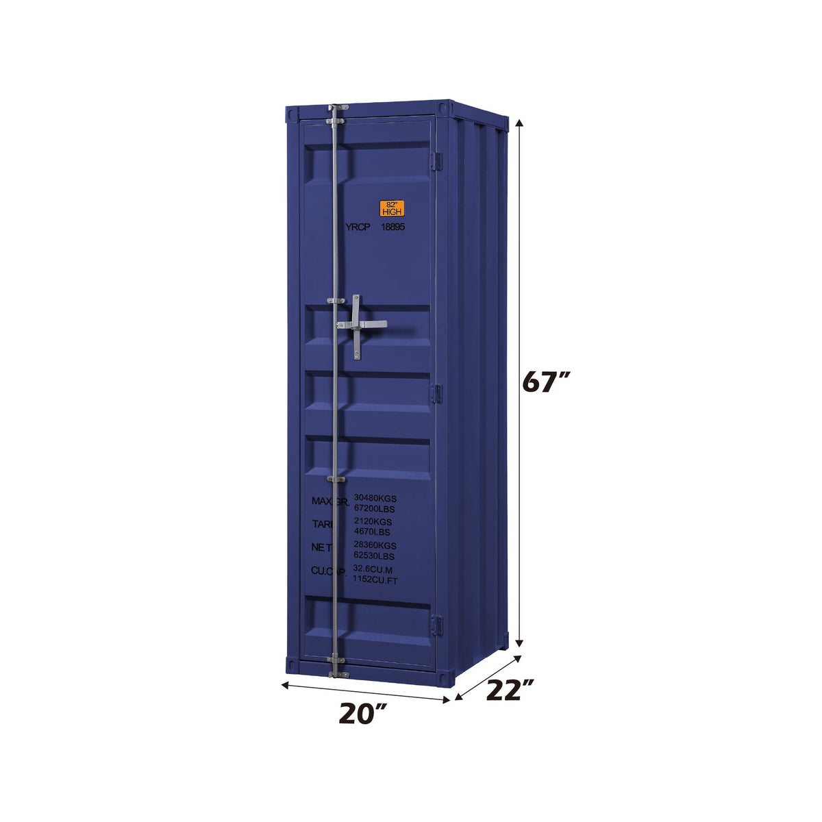 Metal Cargo Wardrobe with Industrial Lock - Blue, Red, or White, photo 4 of 12