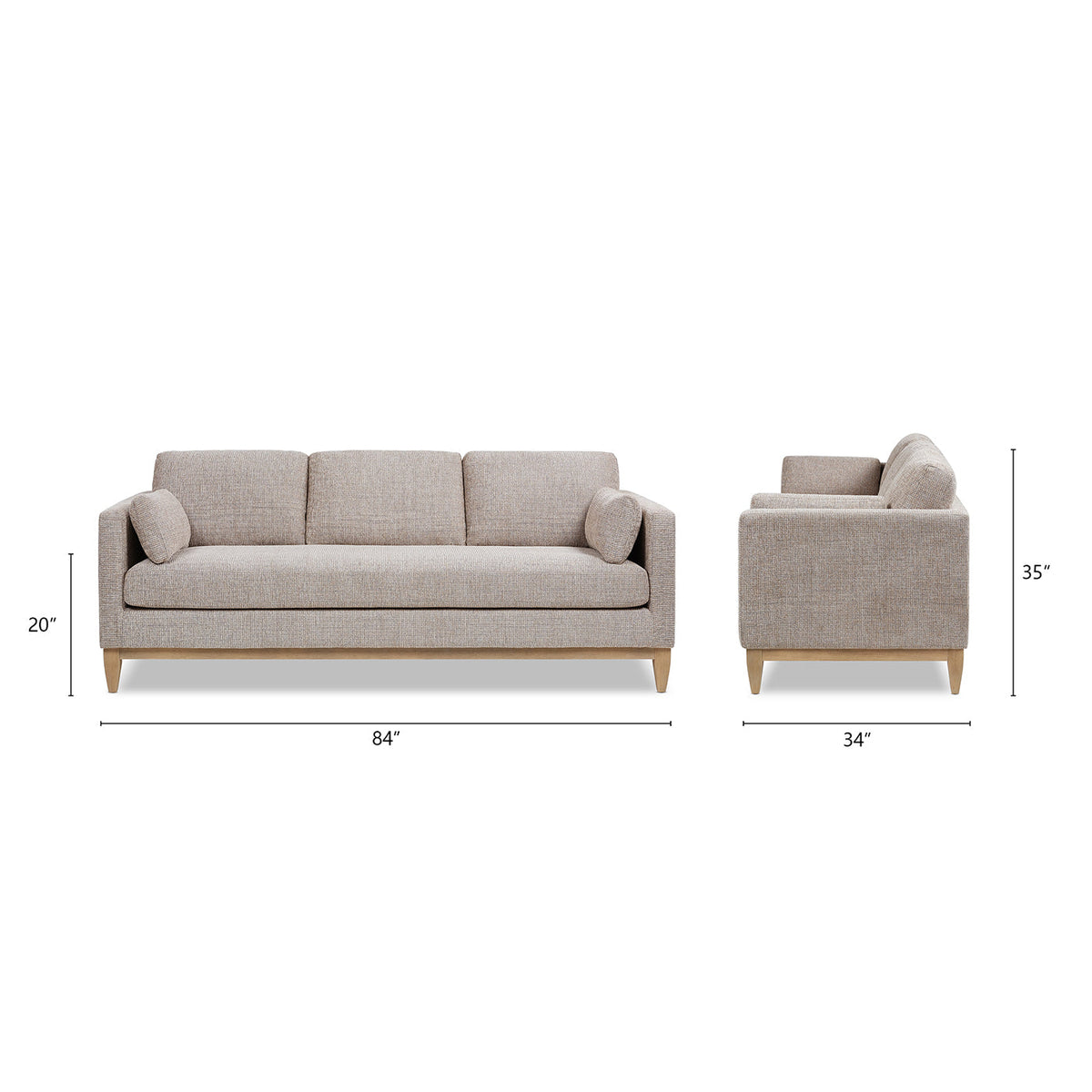 Knox 84" Modern Farmhouse Sofa with Removable Seat Cushion - Stone, photo 9 of 10
