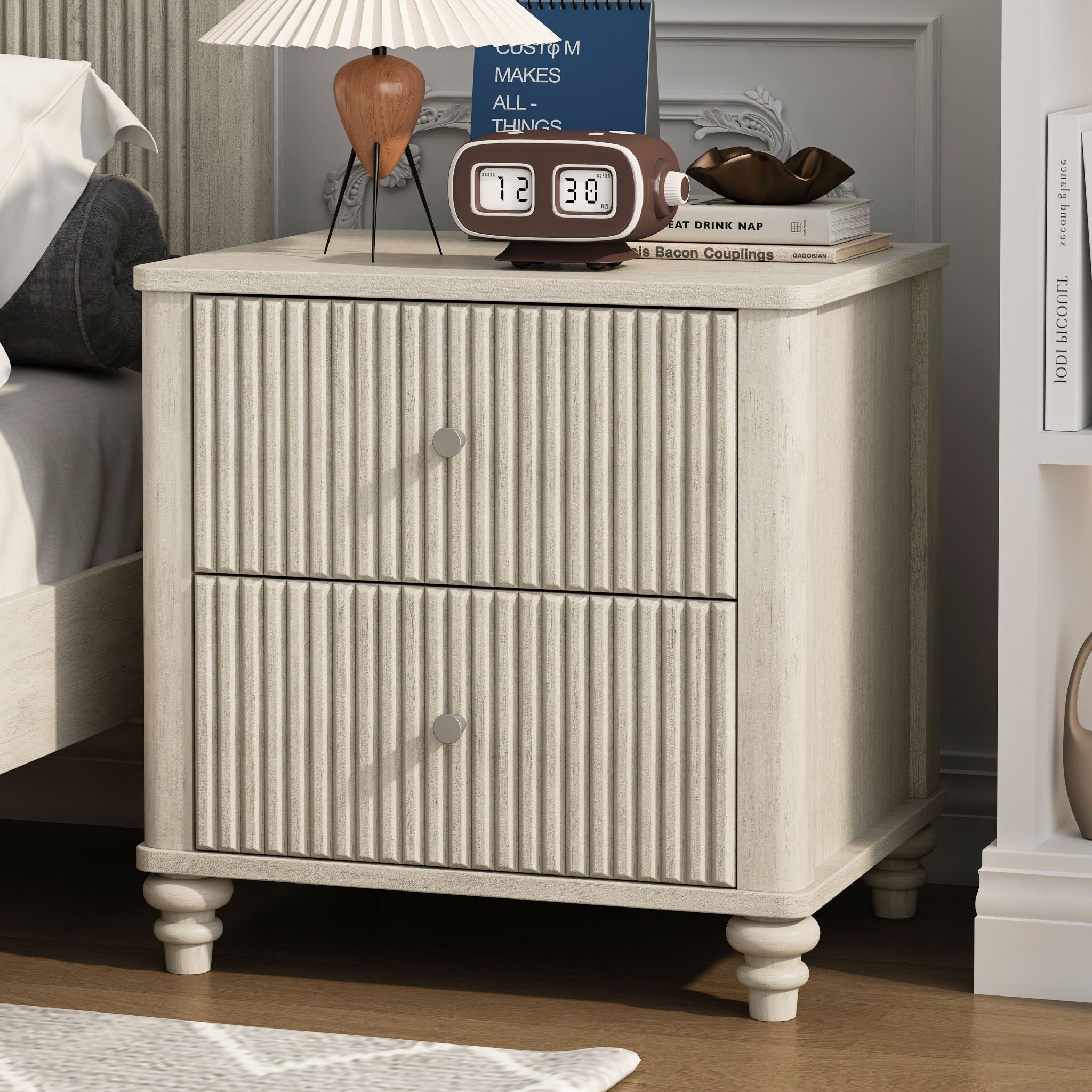 Fluted Nightstand With 3 Drawers by HouseOfZazla