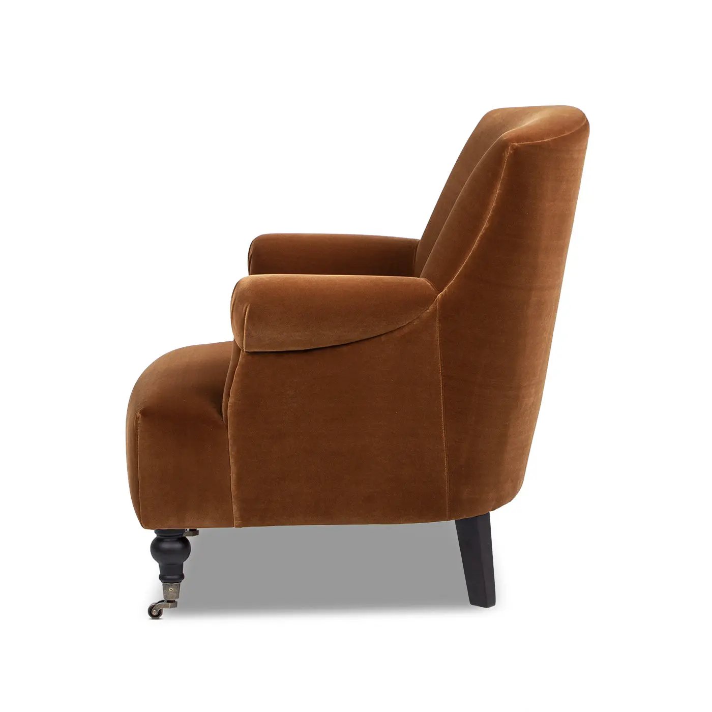 Eloise 30' Pleated Sock Arm Accent Armchair, Burnt Orange Performance Velvet by HouseOfZazla