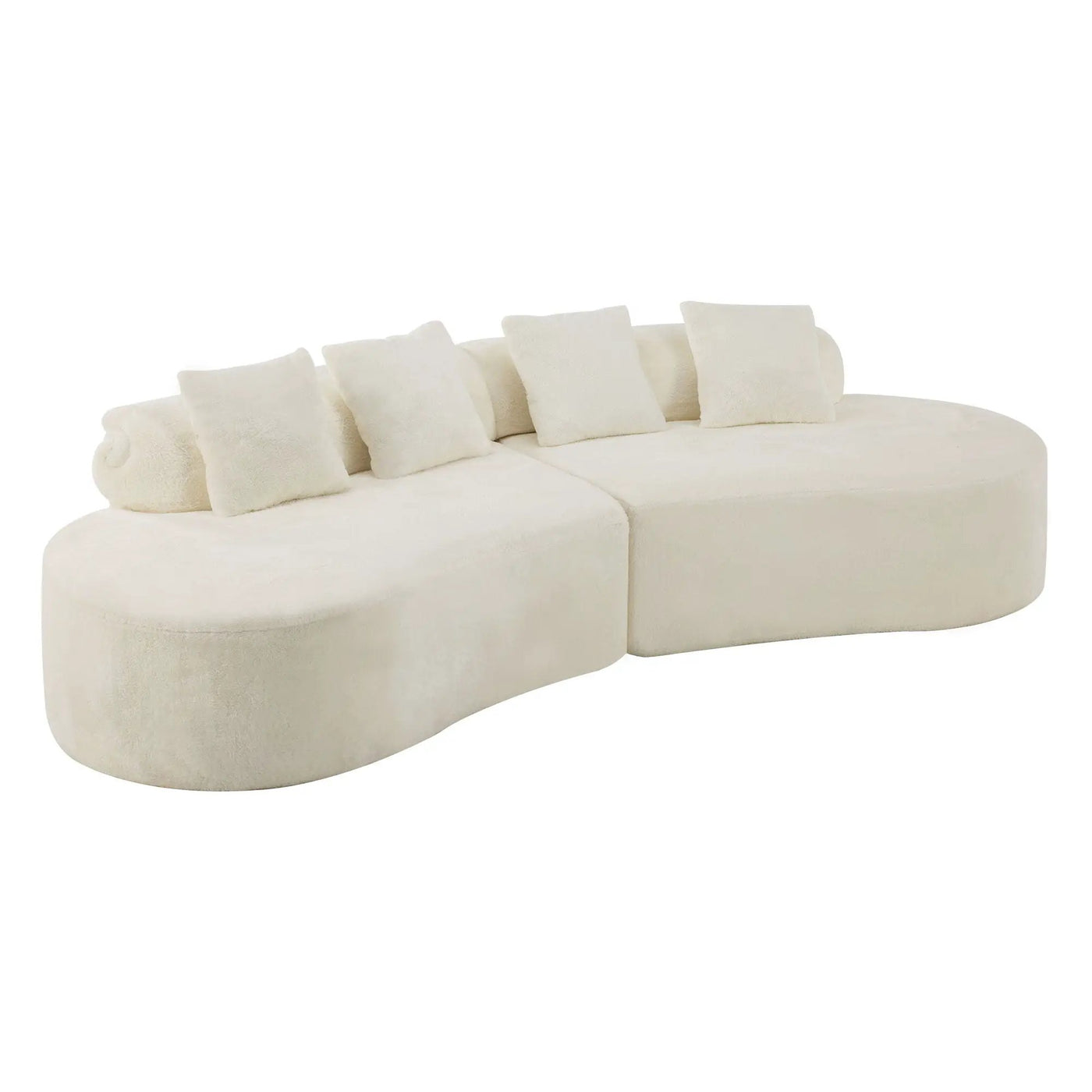 Modern Curved Sofa With Pillows by HouseOfZazla