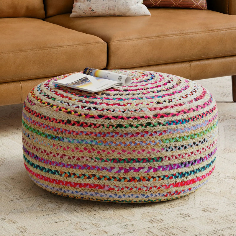 Margo - Large Round Pouf - Multicolor by HouseOfZazla