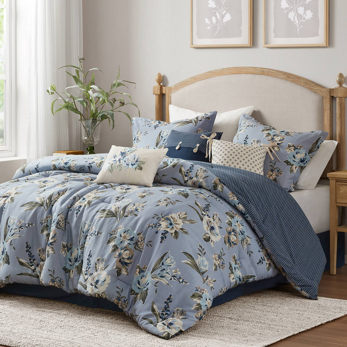 7PCS Cal King Vintage Floral Comforter Set, photo 10 of 10