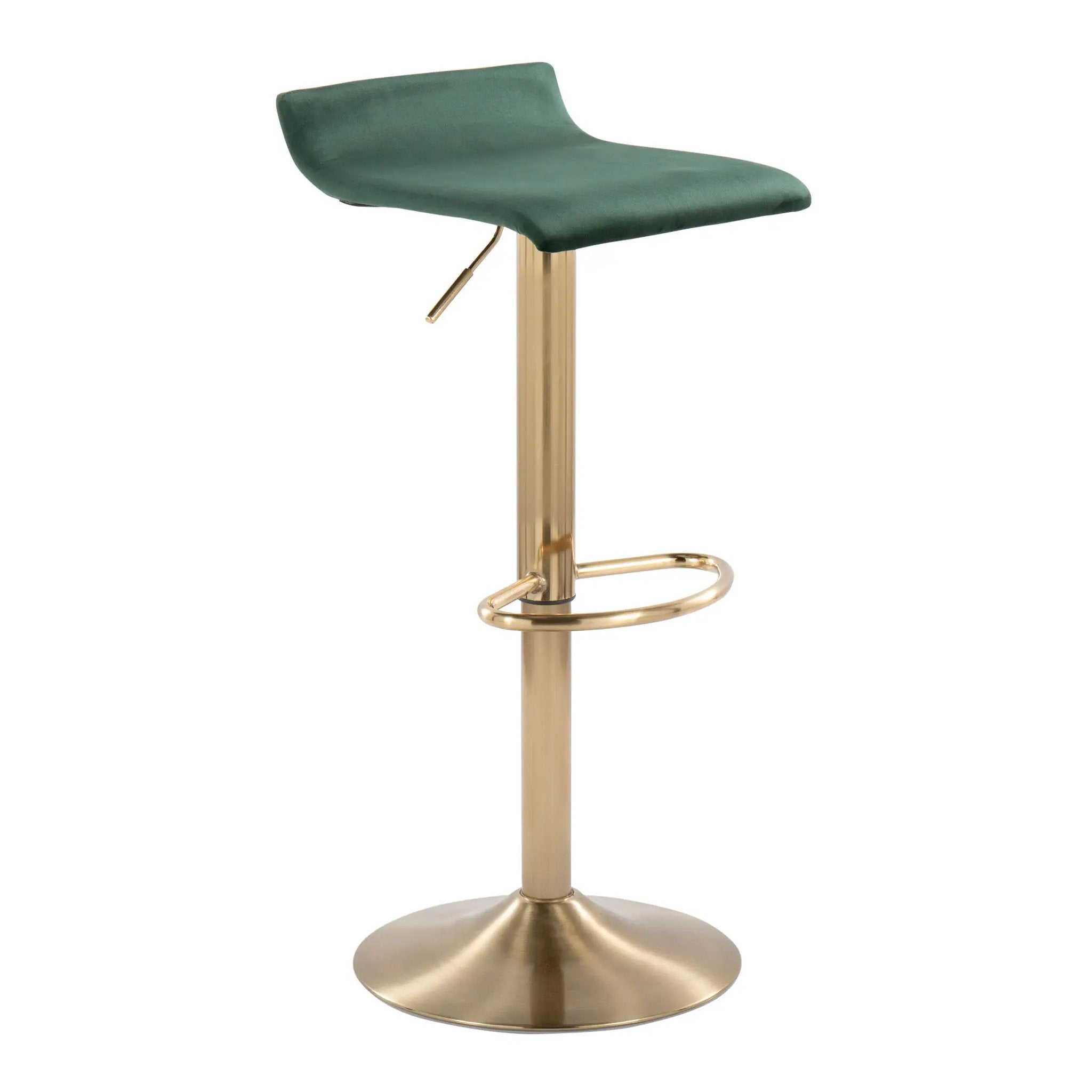 Ale - Contemporary Adjustable Height Barstool With Swivel With Oval Footrest (Set of 2) by HouseOfZazla