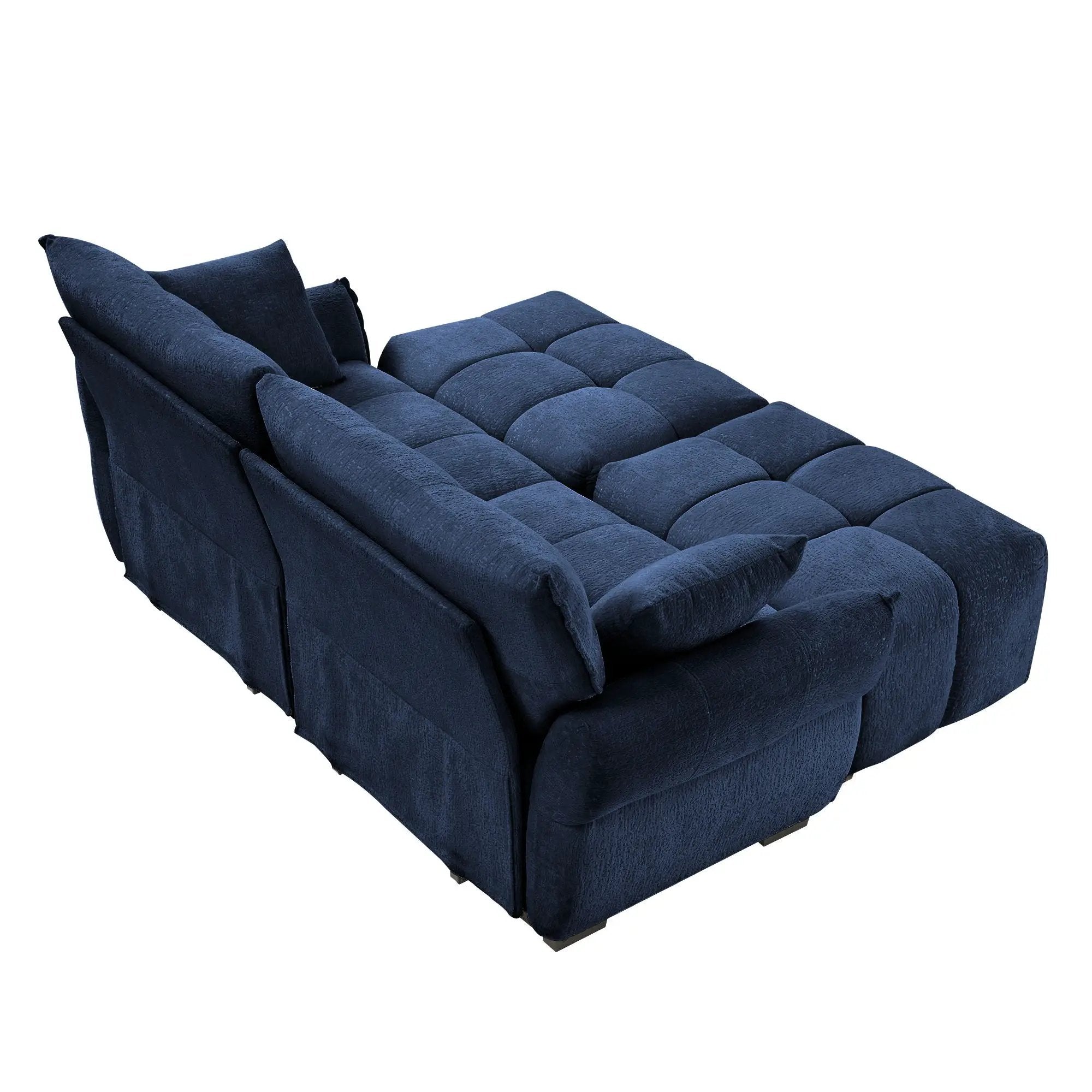 Sofa Set With Ottoman And Pillows, Textured, High Resilience Cushions by HouseOfZazla
