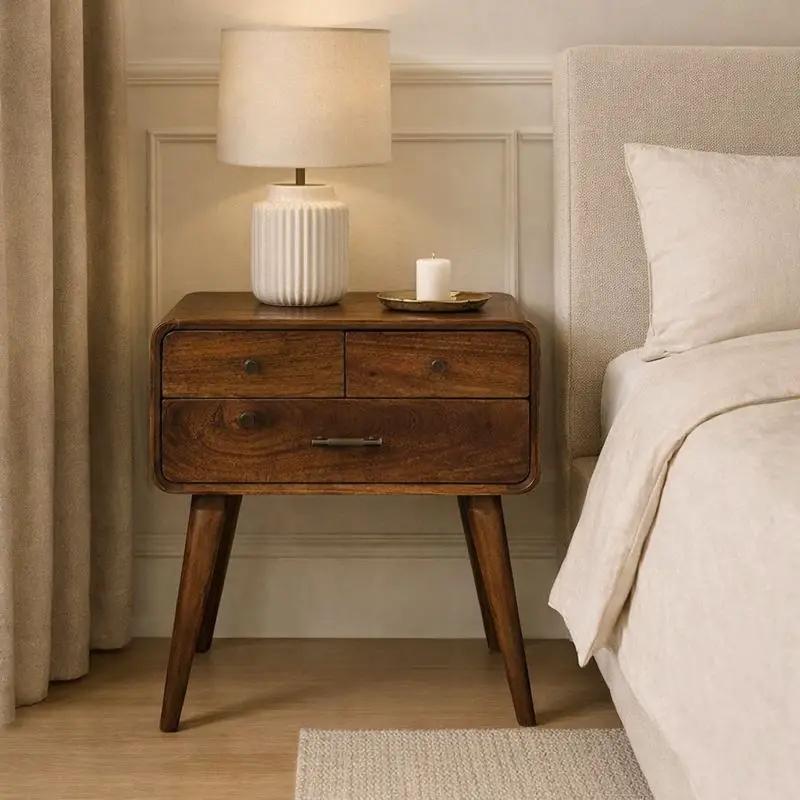 Avora - 3 Drawer Nightstand - Brown by HouseOfZazla