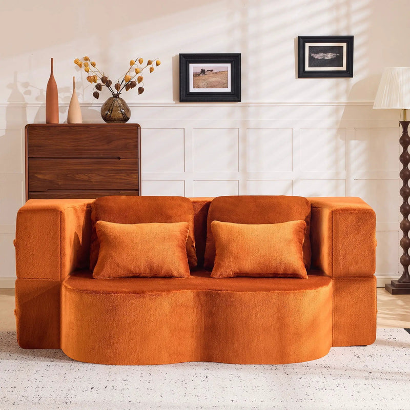 Modern Floor Sofa With 4 Pillows by HouseOfZazla