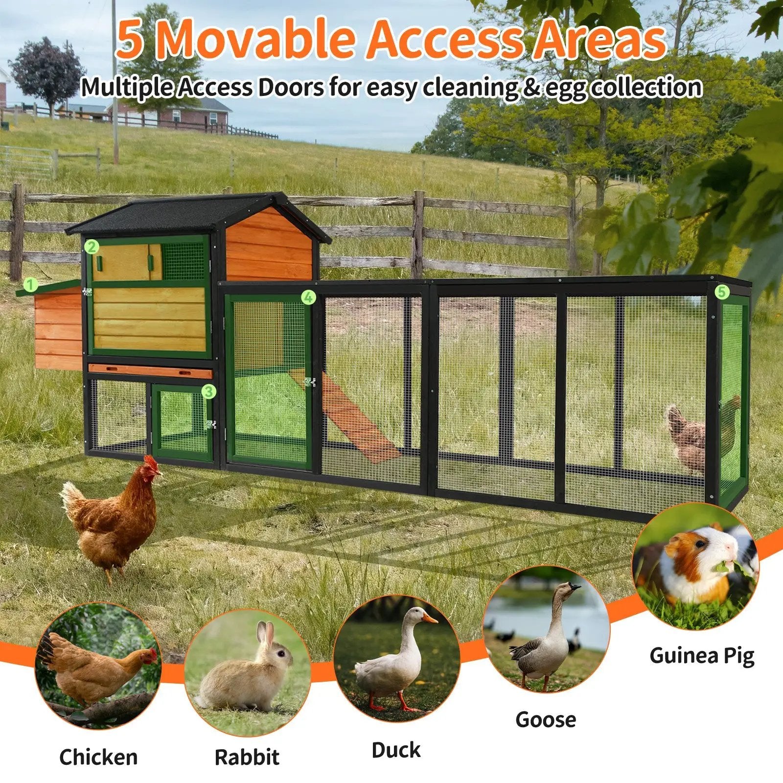 Large Brown and Black Wooden Chicken Coop by HouseOfZazla
