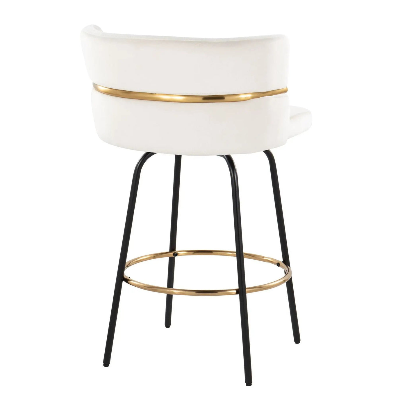 Cinch - Contemporary Fixed Height Counter Stool With Swivel & Round Footrest (Set of 2) by HouseOfZazla