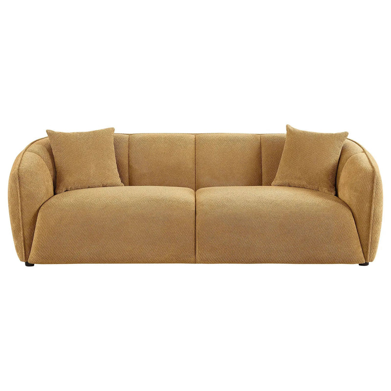 Aleisha Chenille Upholstered Sofa Mustard Yellow by Unique Piece Furniture