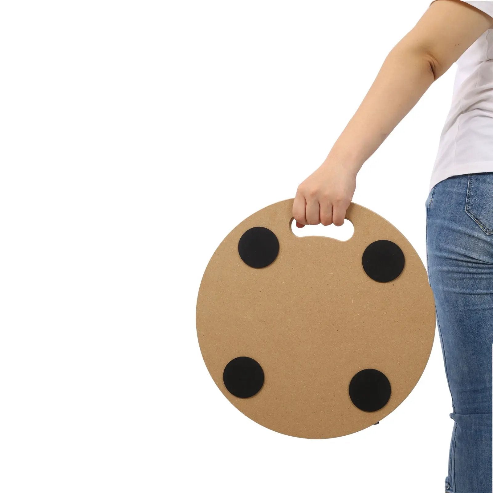 Furniture Moving Dolly, Heavy Duty Wood Rolling Mover With Wheels For Piano Couch Fridge Heavy Items, Securely Holds 500 Lbs (2 Piece Round Platform) - Natural by Unique Piece Furniture