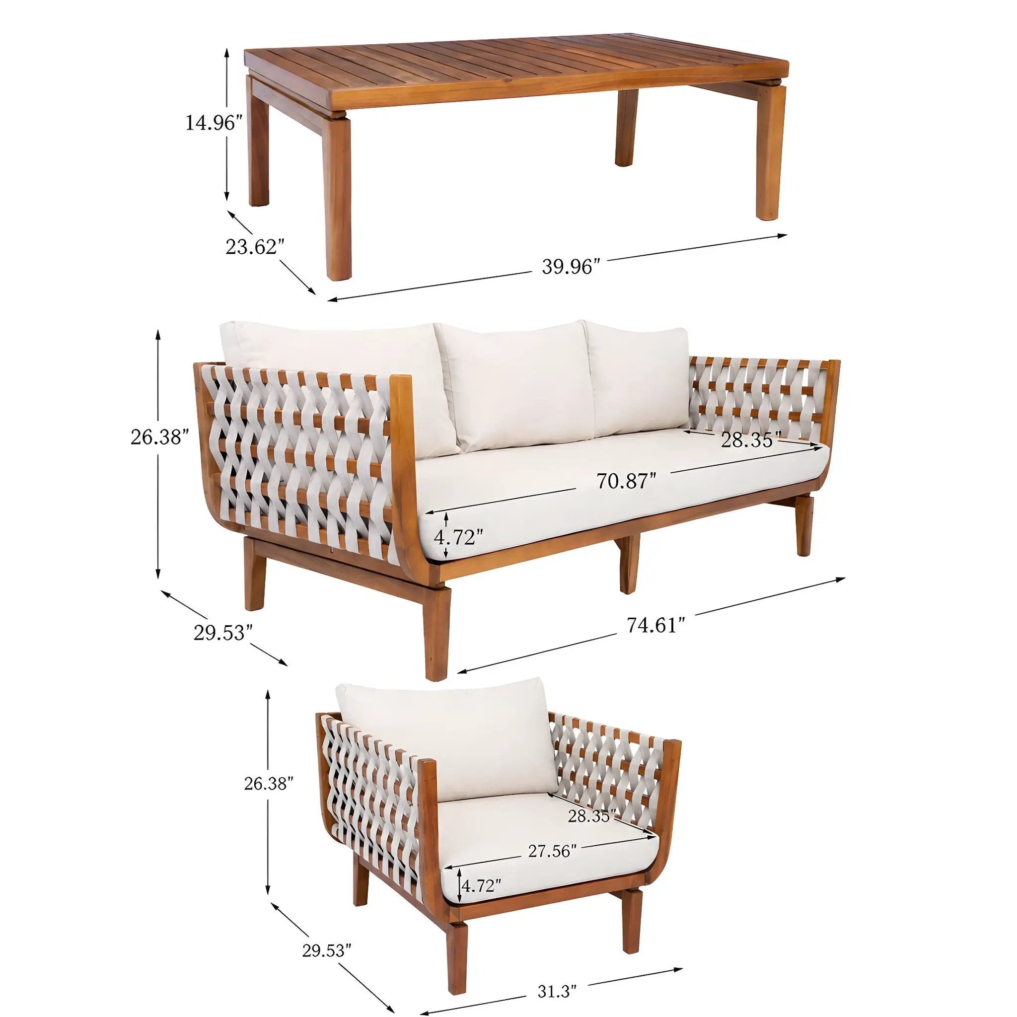 4 Pcs Outdoor Patio Furniture Set by HouseOfZazla