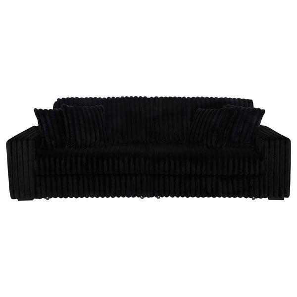 Jacana Corduroy Upholstered Dual Power Chaise Sofa Black, photo 2 of 7