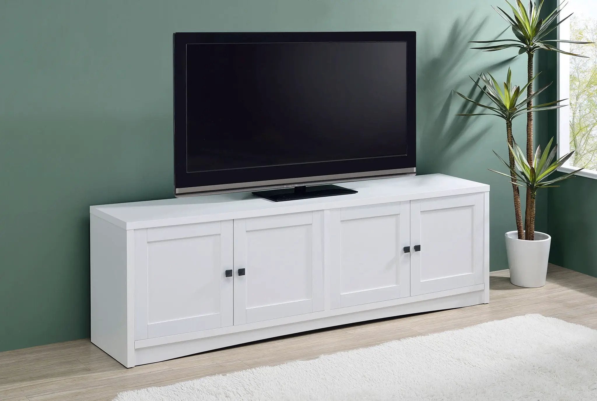 Laughlin 4-door Engineered Wood 78-inch TV Stand White by Unique Piece Furniture