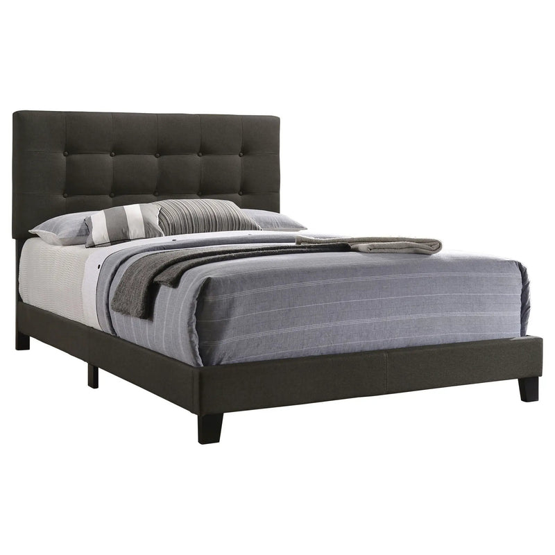 Mapes Upholstered Queen Panel Bed Charcoal by Unique Piece Furniture