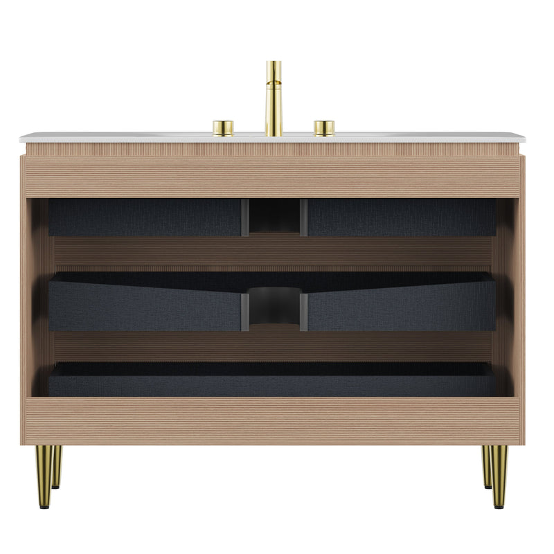 Amara 48'' Bathroom Vanity & Sink with Carrara Finish by HouseOfZazla