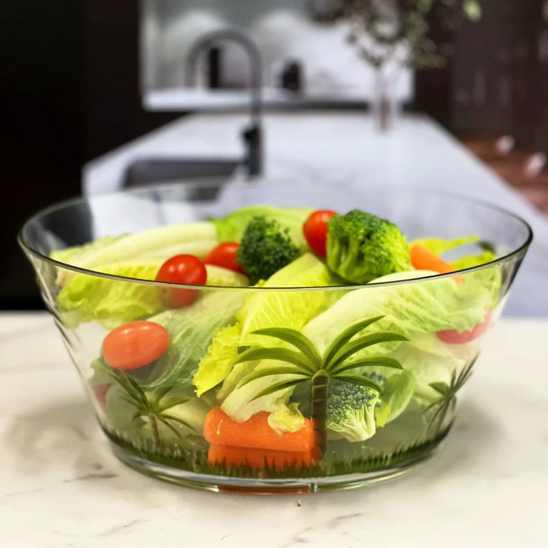 Palm Tree Acrylic Serving Bowls, Unbreakable Large Plastic Bowls by HouseOfZazla