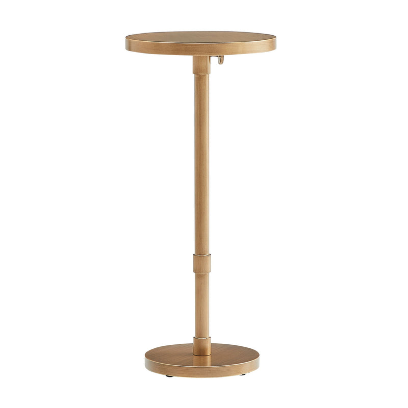 Morven - Adjustable Height Accent Table With Round Top - Antique Brass by HouseOfZazla