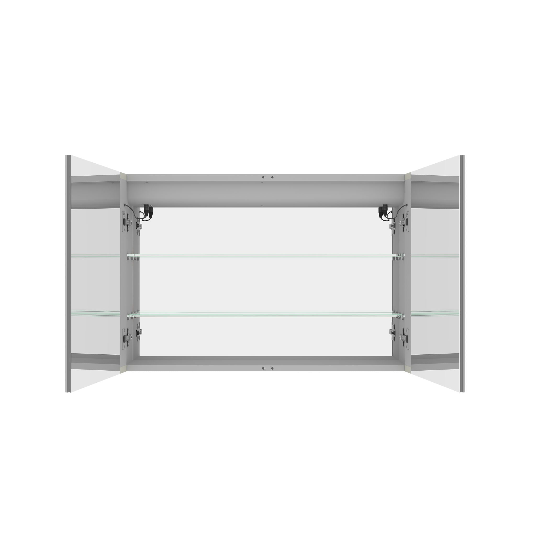 LED Medicine Cabinet With Mirror, Double Door With Defogger, Dimmer, Surface Mount by HouseOfZazla