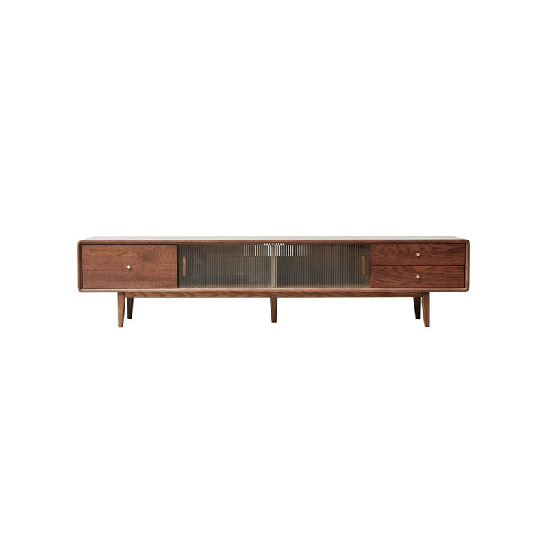 TV Cabinet With Chinese Changhong Glass Doors, Two Drawer Storage Space TV Standing by HouseOfZazla