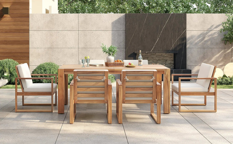 TREXM Patio Table and Chairs Set, 7-Piece Outdoor Dining Set for 6 by HouseOfZazla
