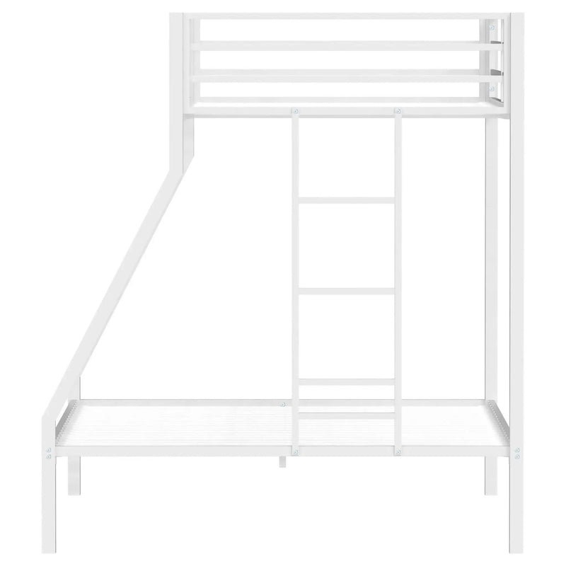 Alevera Metal Twin Over Full Bunk Bed with Ladder White by Unique Piece Furniture