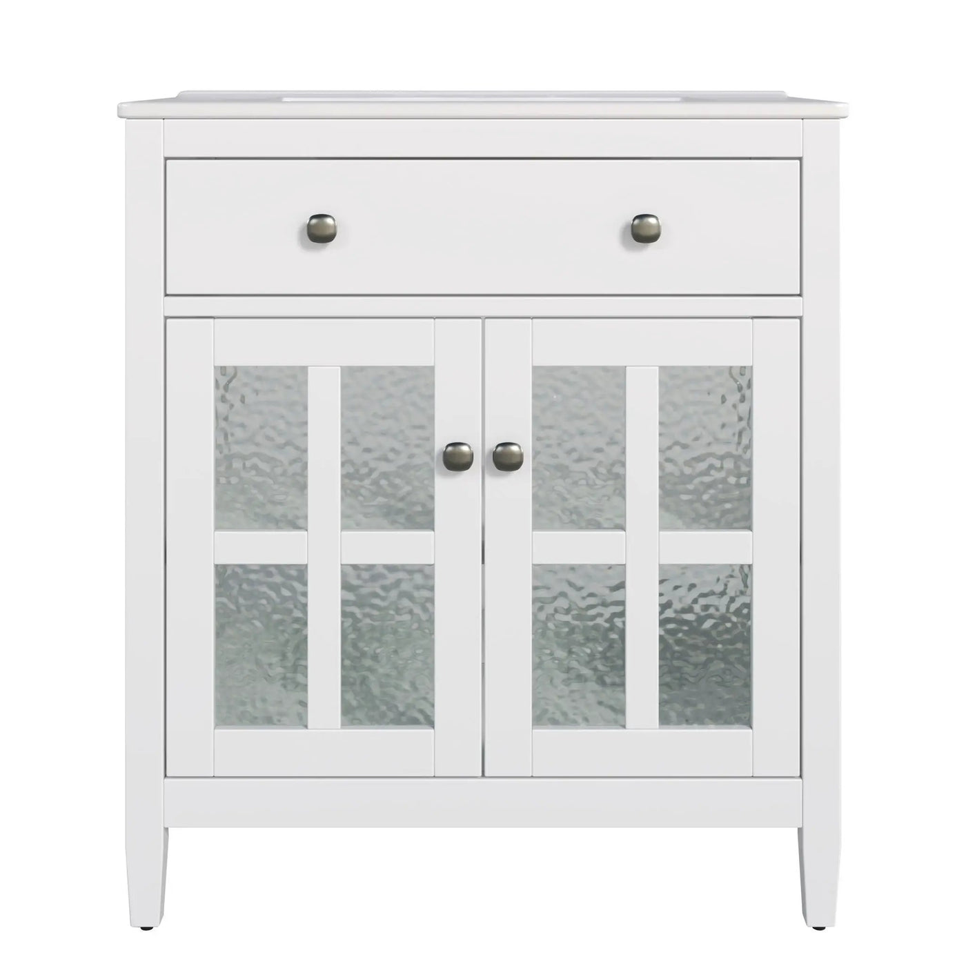 Bathroom Vanity With Ceramic Sink, Adjustable Shelf & Tip Out Tray by HouseOfZazla