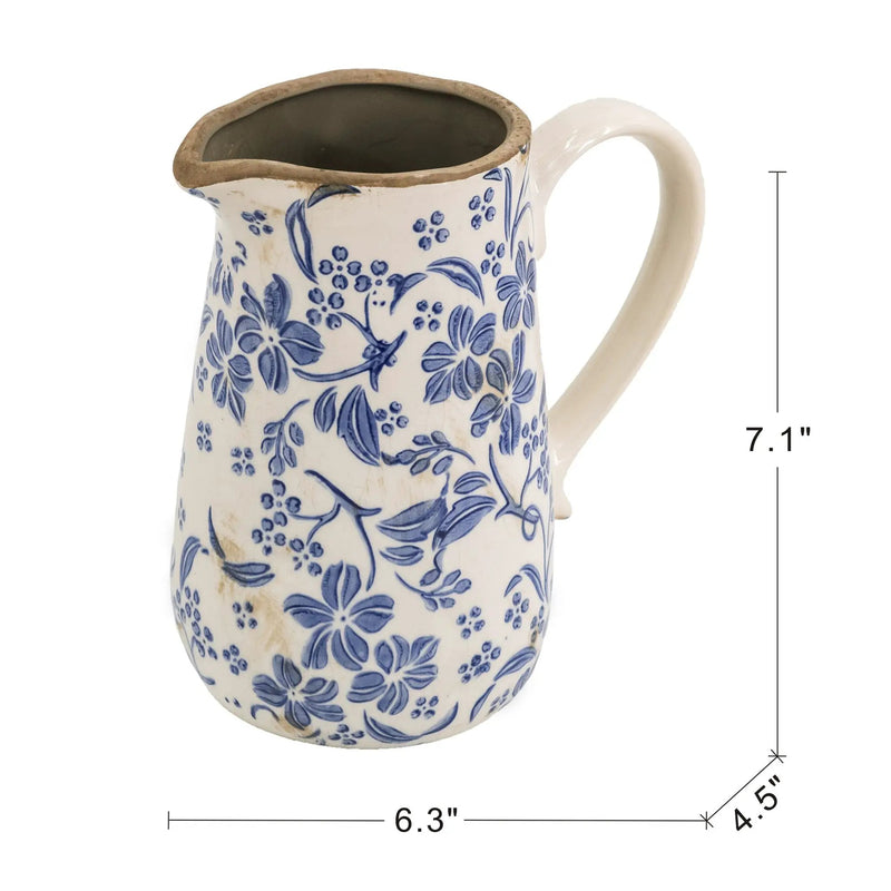 Ceramic Pitcher Vase With Handle by HouseOfZazla