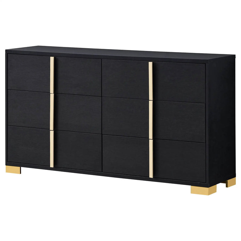 Marceline 6-drawer Dresser Black by Unique Piece Furniture