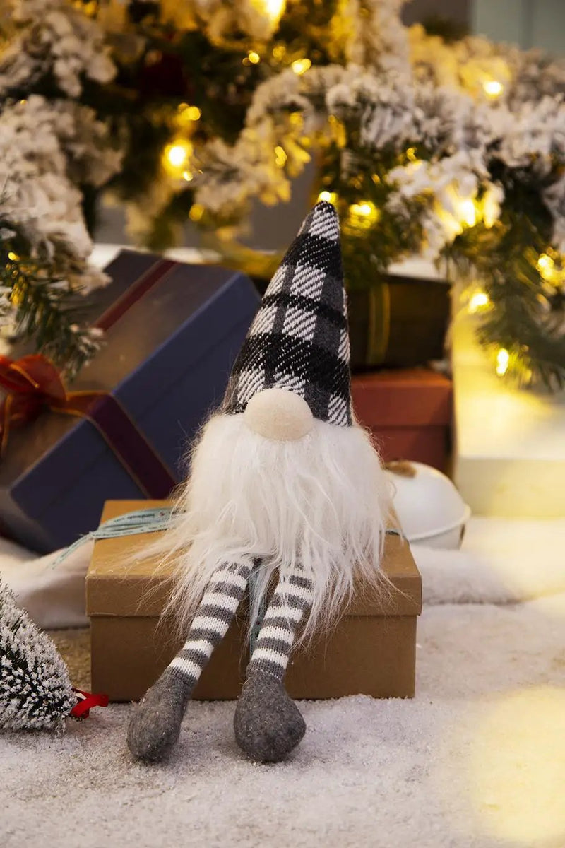 3 Pieces Sitting Gnome, Christmas Table Home Ornaments For Holiday Party Gifts - White / Gray by Unique Piece Furniture