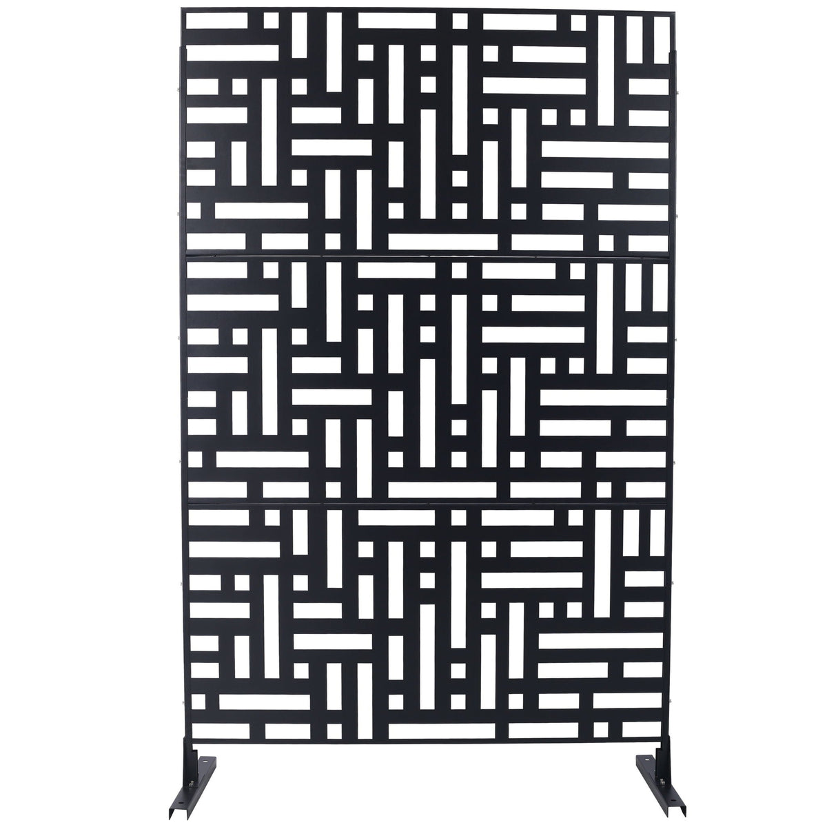 Freestanding Metal Privacy Screen Room Divider with Durable Design - Black, White, or Dark Brown