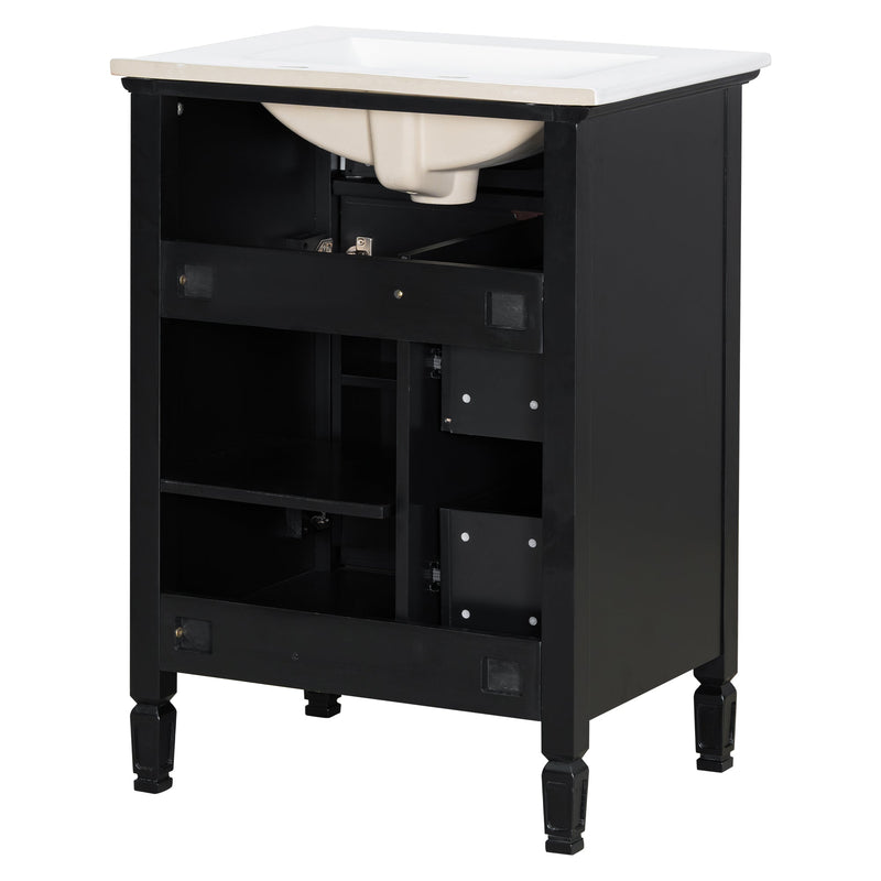 24-Inch Bathroom Vanity with Sink and Solid Wood Cabinet by HouseOfZazla